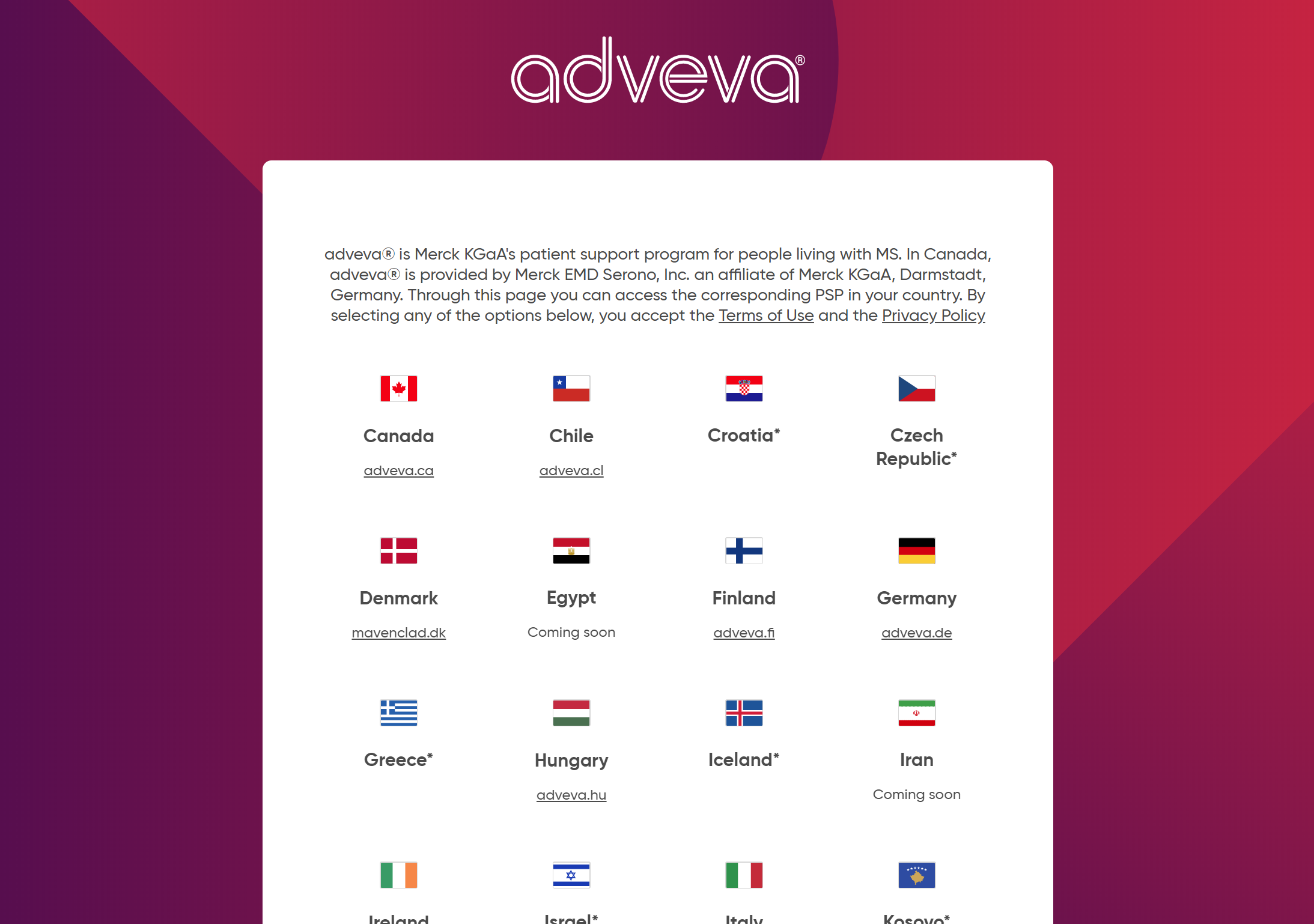 adveva, Merck KGaA’s patient education program for people living with MS, has been rolled out globally